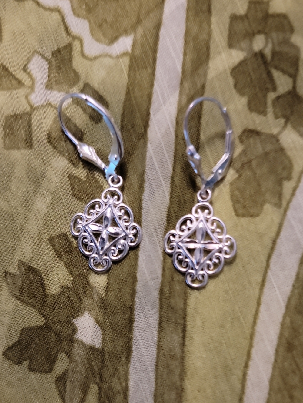 925 Sterling Silver Filigree Drop Earrings - Elegant Women's Jewelry